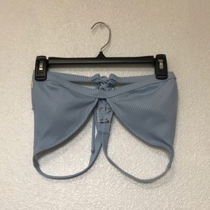 VS PINK Ribbed Lace-Up Racerback Triangle